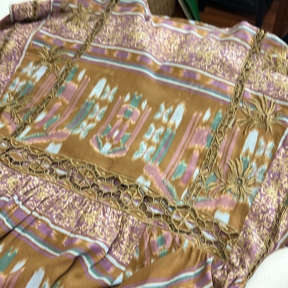 Free People Sz M Augustine Mini Dress Embroidered Babydoll Pockets - Picture 5 of 12